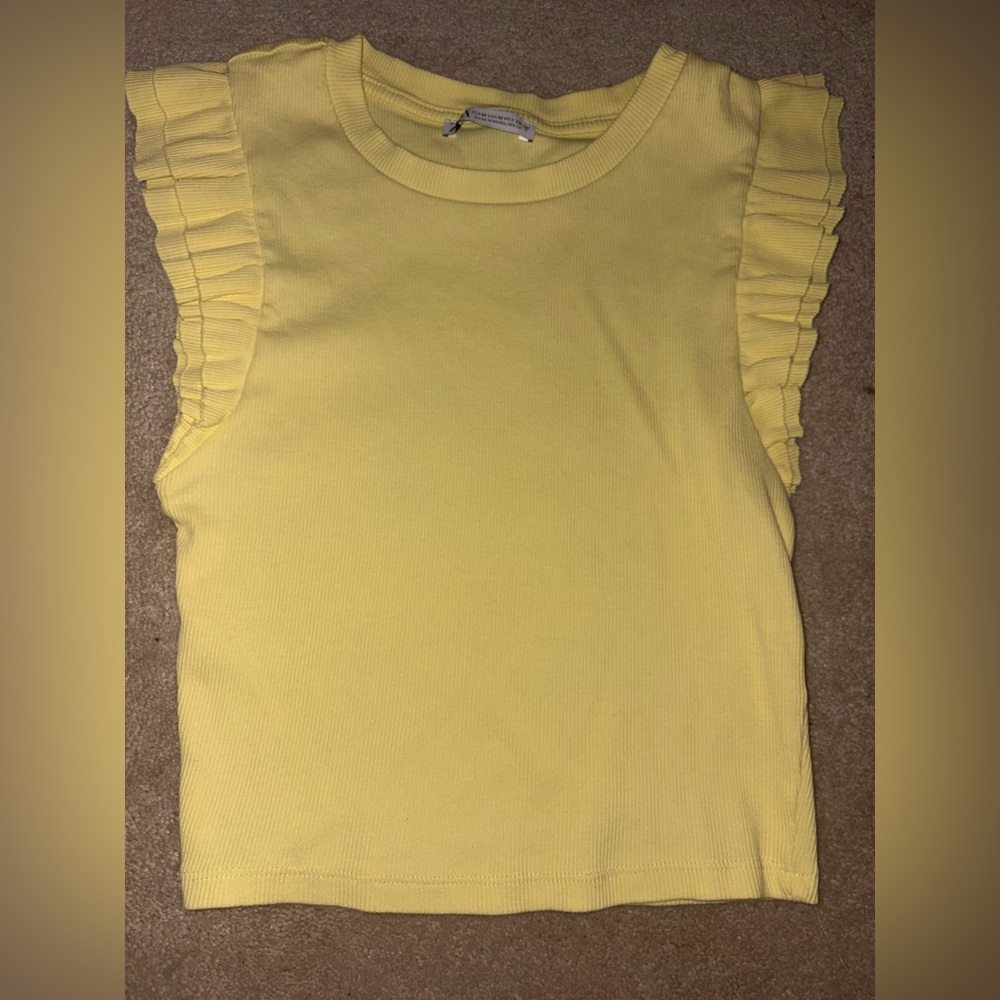 Never worn Zara yellow cropped tank top- not sold on website anymore!